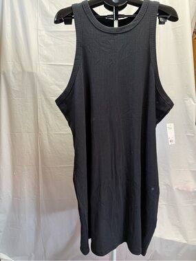 NWT SO Black Ribbed Tank Dress 3X Sleeveless High Neck Plus Size